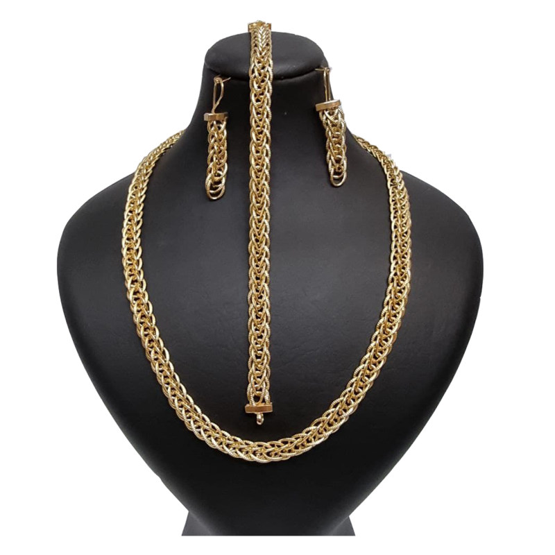 نیم ست طلا 18 عیار زنانه گالری یارطلا مدل بافت کد SR50